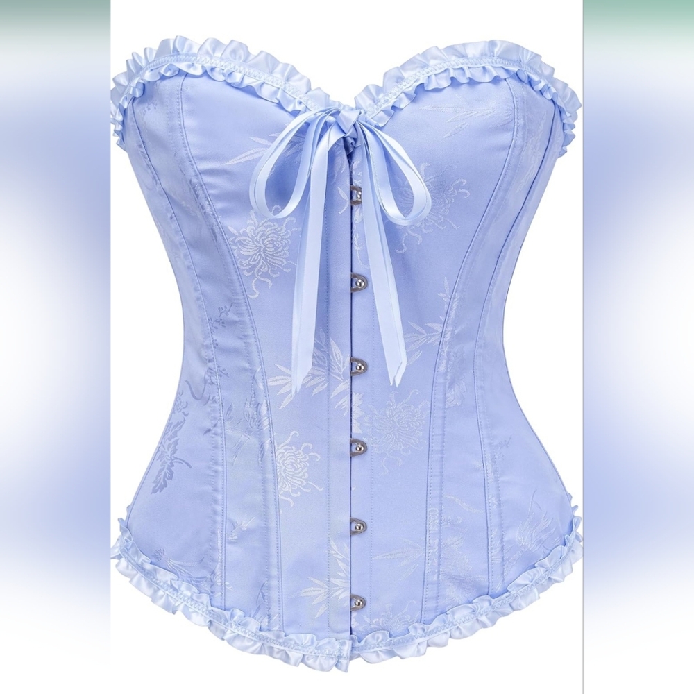 Large, Blue Corset Top, Reenactment, Renaissance, Festival, Wedding